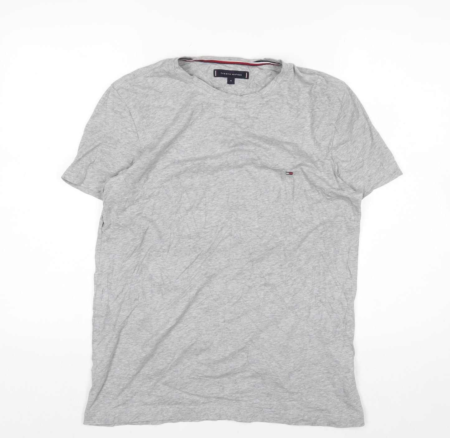 Tommy Hilfiger Men's Grey Crew Neck Cotton T-Shirt Size M