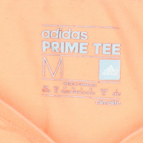 Adidas Womens Orange Climalite Prime Tee M Moisture Wicking T-Shirt