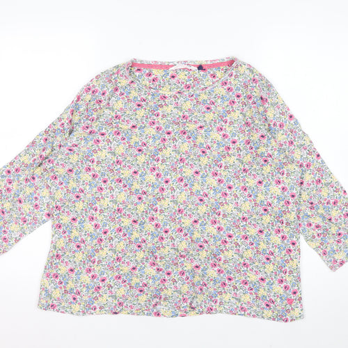 Country Rose Women's Multicoloured Floral Cotton 3/4 Sleeve Tunic Top M