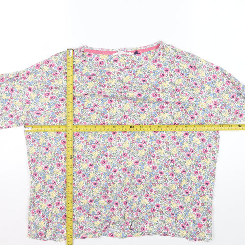 Country Rose Women's Multicoloured Floral Cotton 3/4 Sleeve Tunic Top M