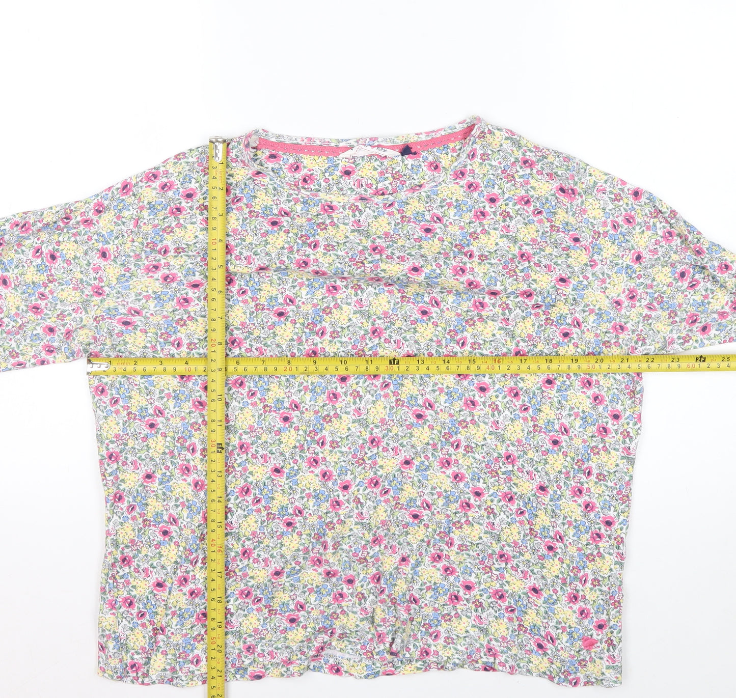 Country Rose Women's Multicoloured Floral Cotton 3/4 Sleeve Tunic Top M