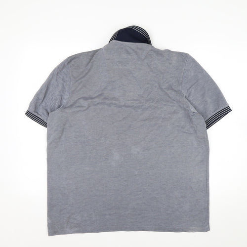 Ted Baker Men's Grey Polo Shirt Size L Modal Blend Short Sleeve