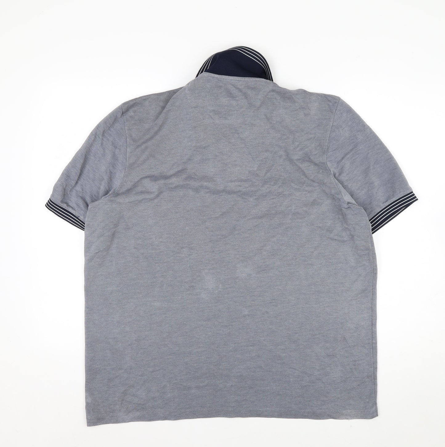 Ted Baker Men's Grey Polo Shirt Size L Modal Blend Short Sleeve