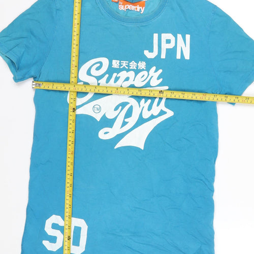 Superdry Men's Blue Crew Neck Graphic Print T-Shirt Size M