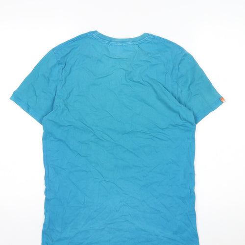 Superdry Men's Blue Crew Neck Graphic Print T-Shirt Size M