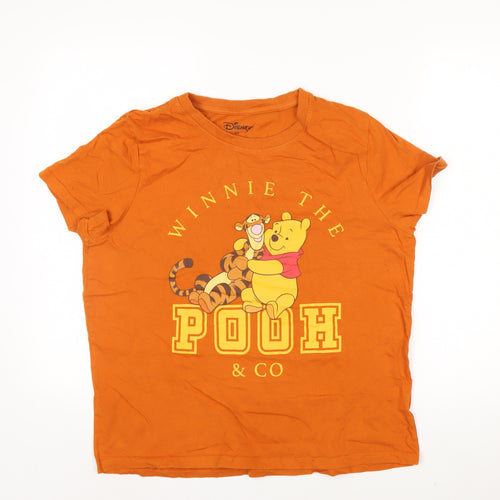 Disney Women’s Orange Winnie the Pooh T-Shirt M Casual Cotton Top