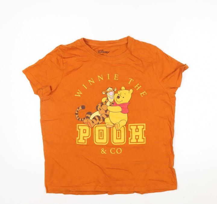 Disney Women’s Orange Winnie the Pooh T-Shirt M Casual Cotton Top