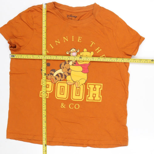 Disney Women’s Orange Winnie the Pooh T-Shirt M Casual Cotton Top