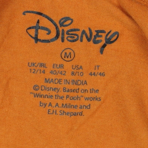 Disney Women’s Orange Winnie the Pooh T-Shirt M Casual Cotton Top