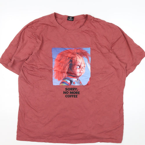 George Chucky Men’s Red XL Graphic T-Shirt – Horror Movie Design