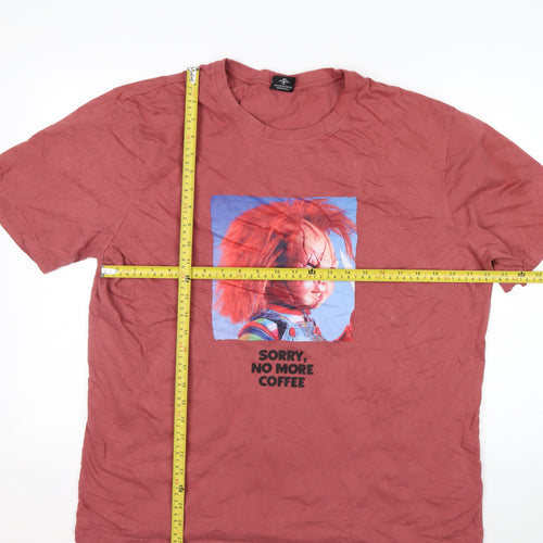 George Chucky Men’s Red XL Graphic T-Shirt – Horror Movie Design