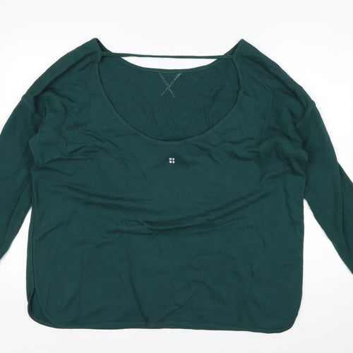 Sweaty Betty Women Green XL Pullover Sweatshirt Long Sleeve Relaxed Fit