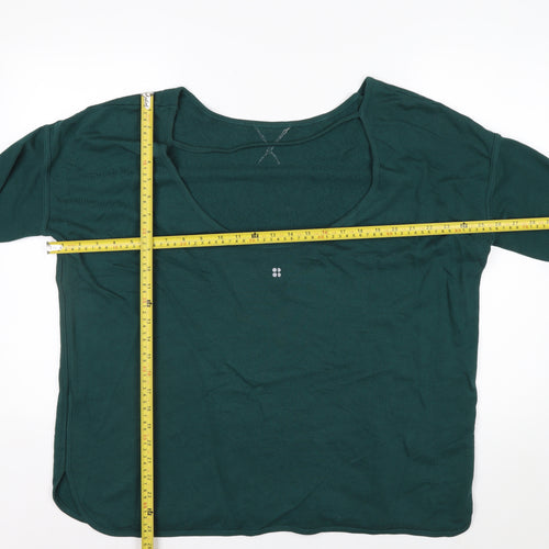 Sweaty Betty Women Green XL Pullover Sweatshirt Long Sleeve Relaxed Fit