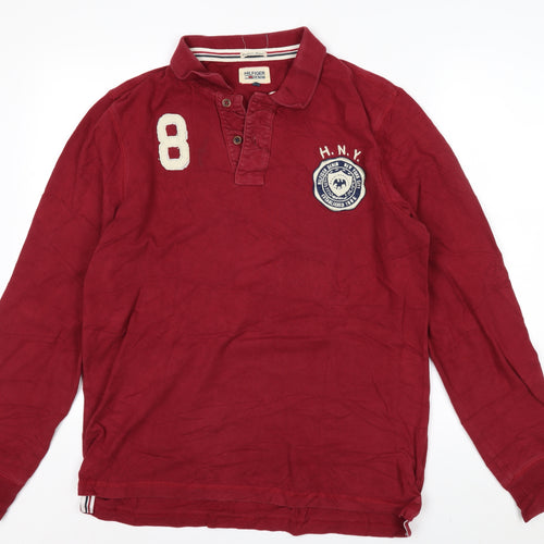 Tommy Hilfiger Denim Men’s Red Long Sleeve Polo Shirt XL