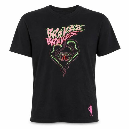 Diesel Men Black Braves Snake Graphic Cotton T-Shirt M