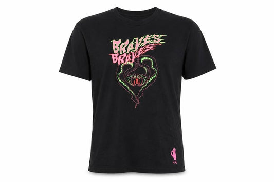 Diesel Men Black Braves Snake Graphic Cotton T-Shirt M