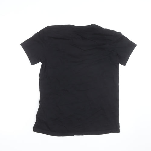 Diesel Men Black Braves Snake Graphic Cotton T-Shirt M
