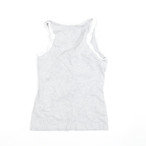 Jasper Conran Women’s Grey Cotton Ruffle Tank Top Size 10
