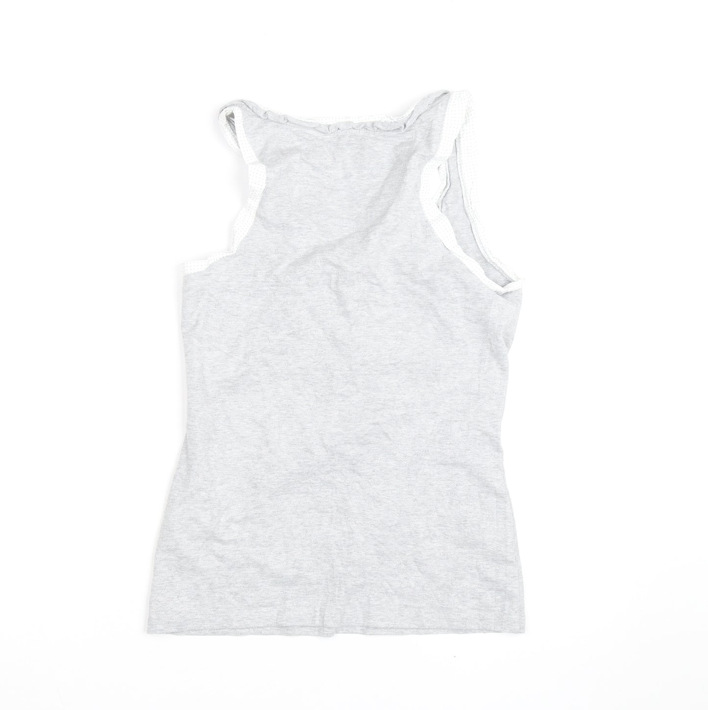 Jasper Conran Women’s Grey Cotton Ruffle Tank Top Size 10