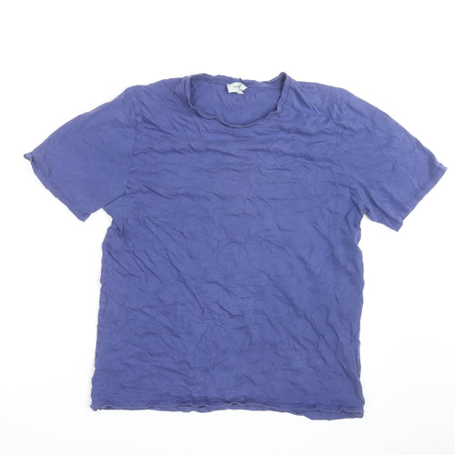 Jigsaw Men's Blue Cotton Crew Neck Regular Fit T-Shirt Size L
