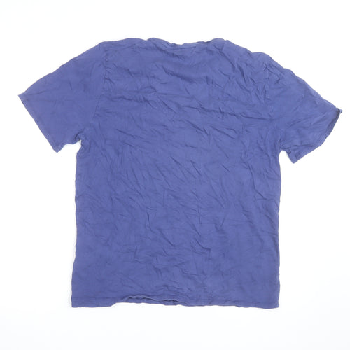 Jigsaw Men's Blue Cotton Crew Neck Regular Fit T-Shirt Size L
