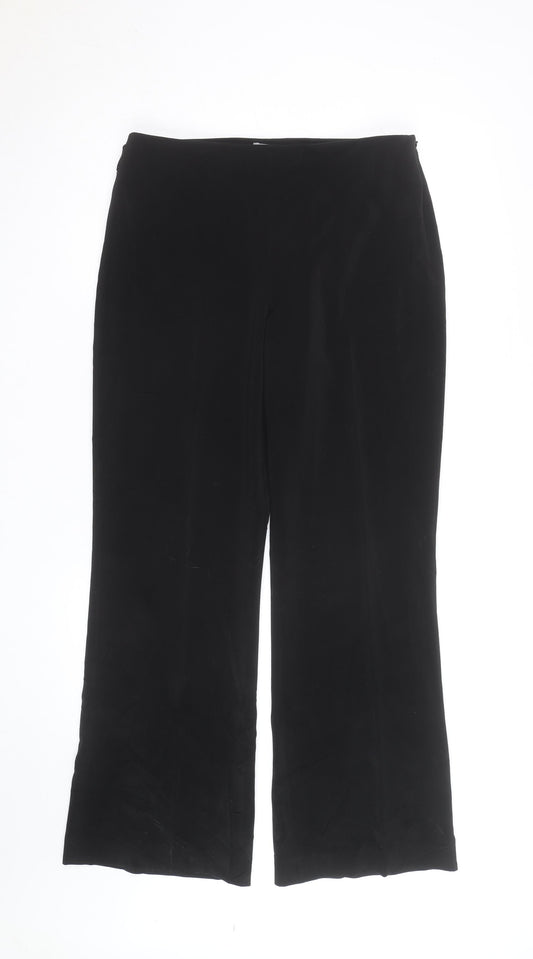 Wallis Women Black Size 12 Wide-Leg Classic Trousers