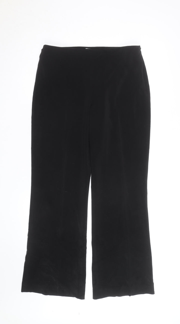 Wallis Women Black Size 12 Wide-Leg Classic Trousers