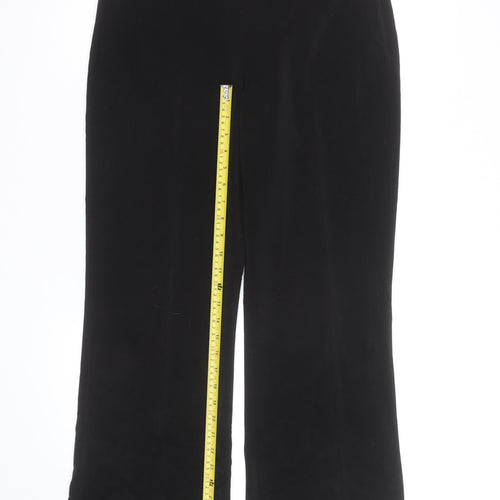 Wallis Women Black Size 12 Wide-Leg Classic Trousers