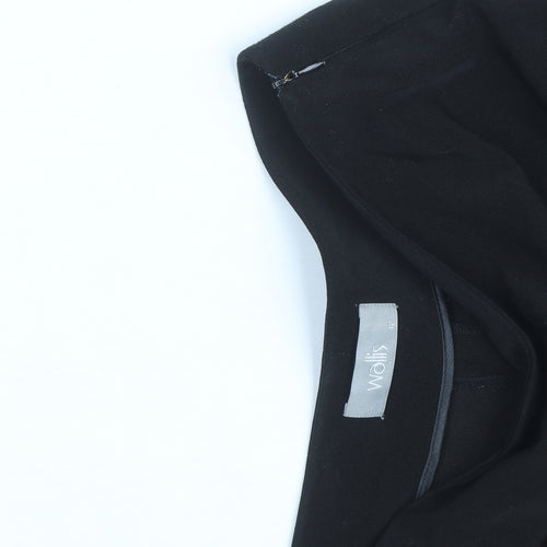 Wallis Women Black Size 12 Wide-Leg Classic Trousers