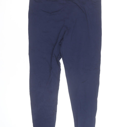 Marks and Spencer Women's Blue Jersey Cotton Stretch Leggings Size 16