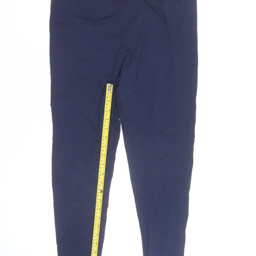 Marks and Spencer Women's Blue Jersey Cotton Stretch Leggings Size 16