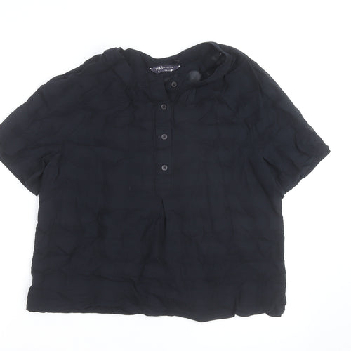 Marks and Spencer Women’s Black Cotton Short Sleeve Blouse Size 10