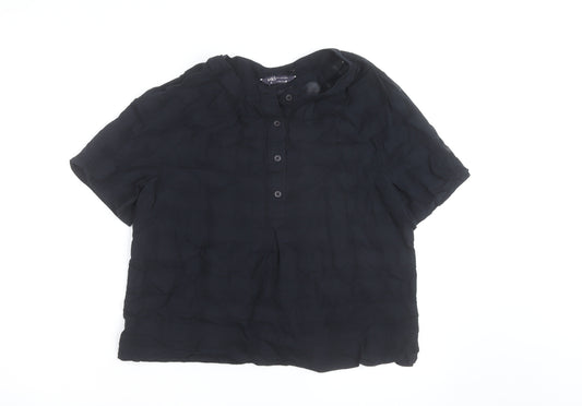 Marks and Spencer Women’s Black Cotton Short Sleeve Blouse Size 10