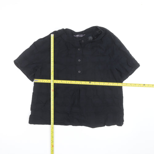 Marks and Spencer Women’s Black Cotton Short Sleeve Blouse Size 10