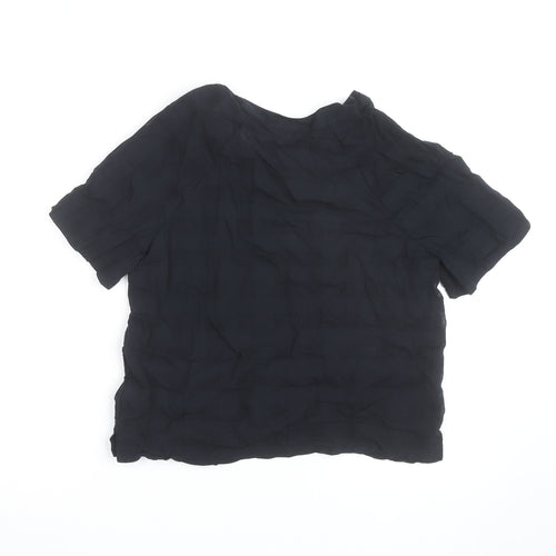 Marks and Spencer Women’s Black Cotton Short Sleeve Blouse Size 10