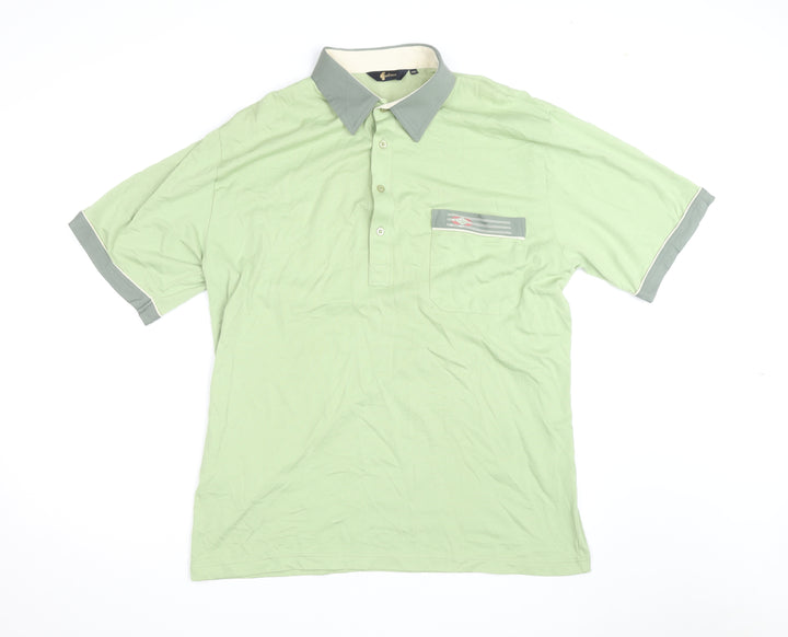 Gabicci Men’s Green 2XL Short Sleeve Button-Up Polo Shirt