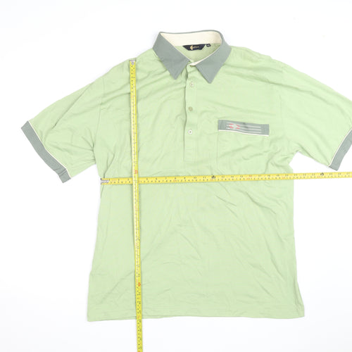 Gabicci Men’s Green 2XL Short Sleeve Button-Up Polo Shirt