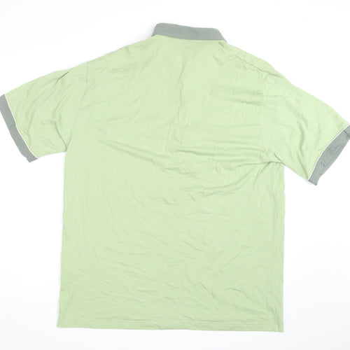 Gabicci Men’s Green 2XL Short Sleeve Button-Up Polo Shirt