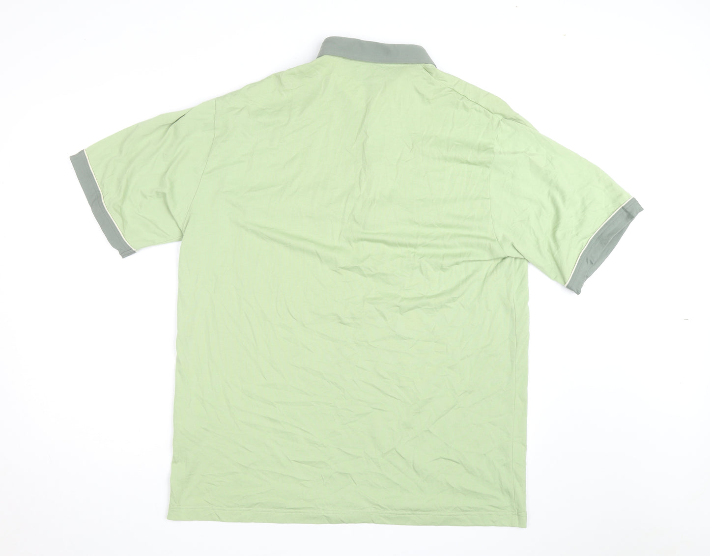 Gabicci Men’s Green 2XL Short Sleeve Button-Up Polo Shirt