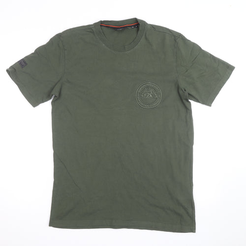 Superdry Men’s Green Army Themed Crew Neck Cotton T-Shirt Size S