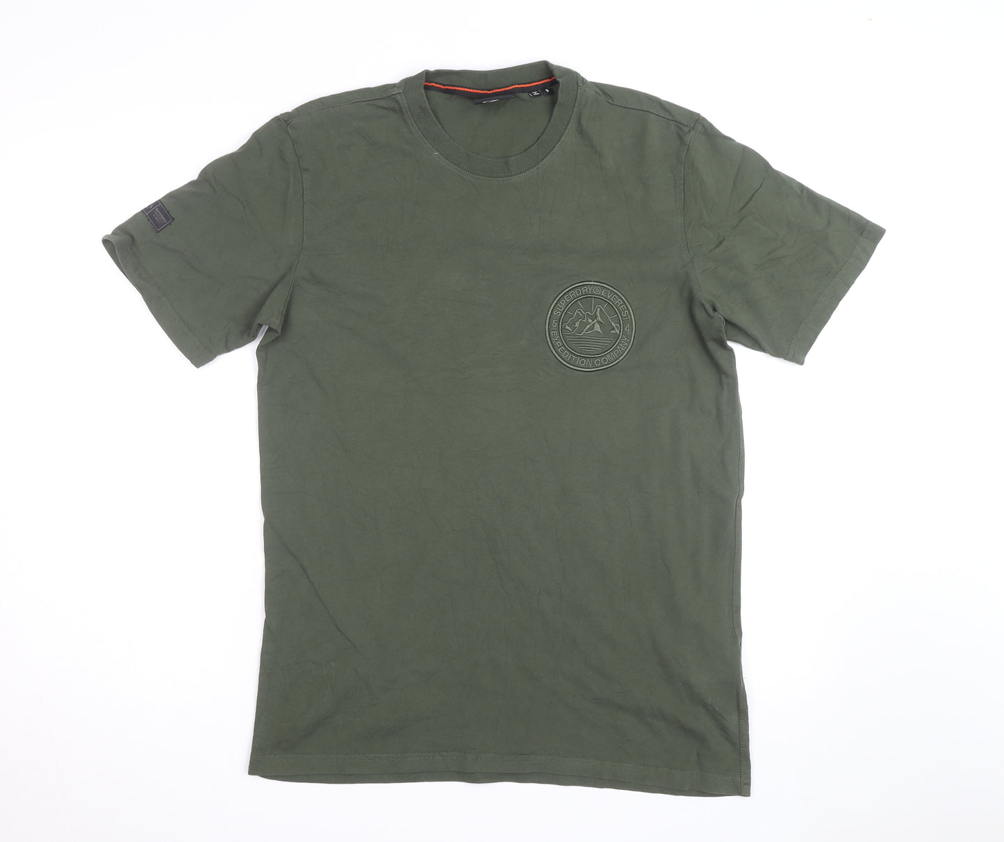 Superdry Men’s Green Army Themed Crew Neck Cotton T-Shirt Size S