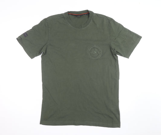 Superdry Men’s Green Army Themed Crew Neck Cotton T-Shirt Size S