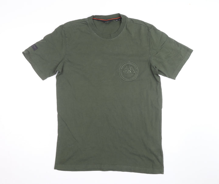 Superdry Men’s Green Army Themed Crew Neck Cotton T-Shirt Size S