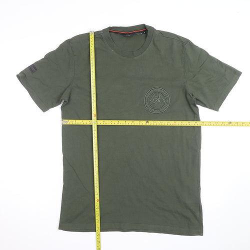Superdry Men’s Green Army Themed Crew Neck Cotton T-Shirt Size S
