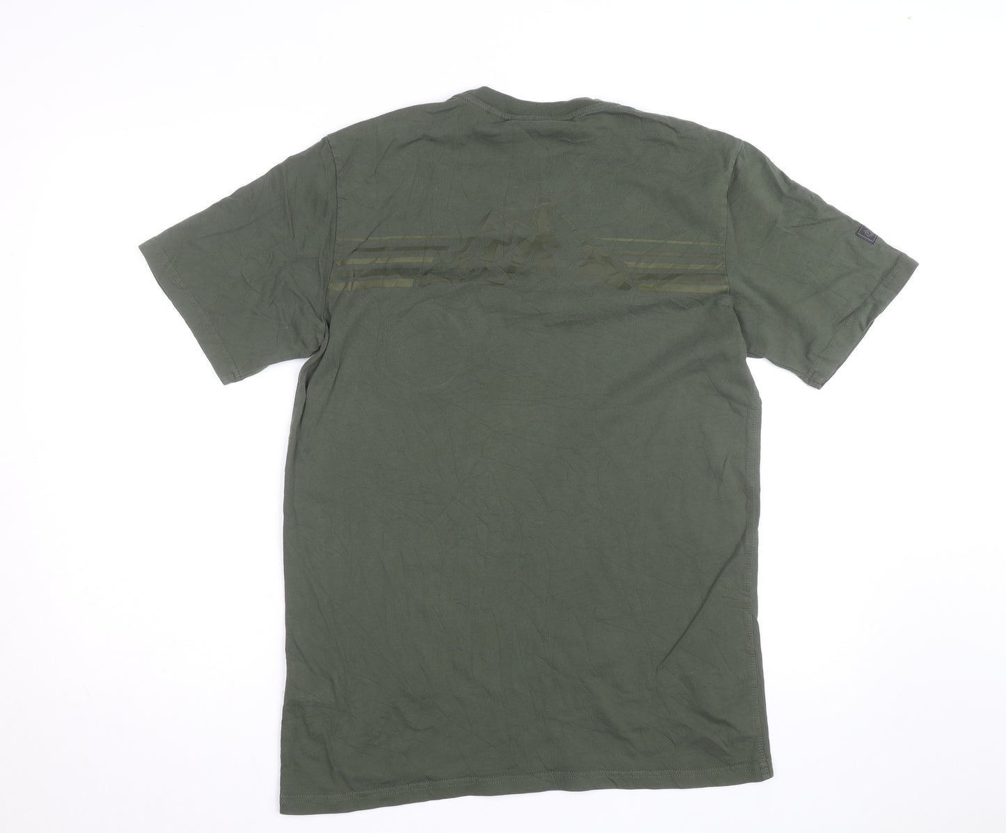 Superdry Men’s Green Army Themed Crew Neck Cotton T-Shirt Size S