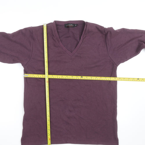 Jessica Reid Womens Purple V-Neck Cotton Long Sleeve Jumper Size 8/10