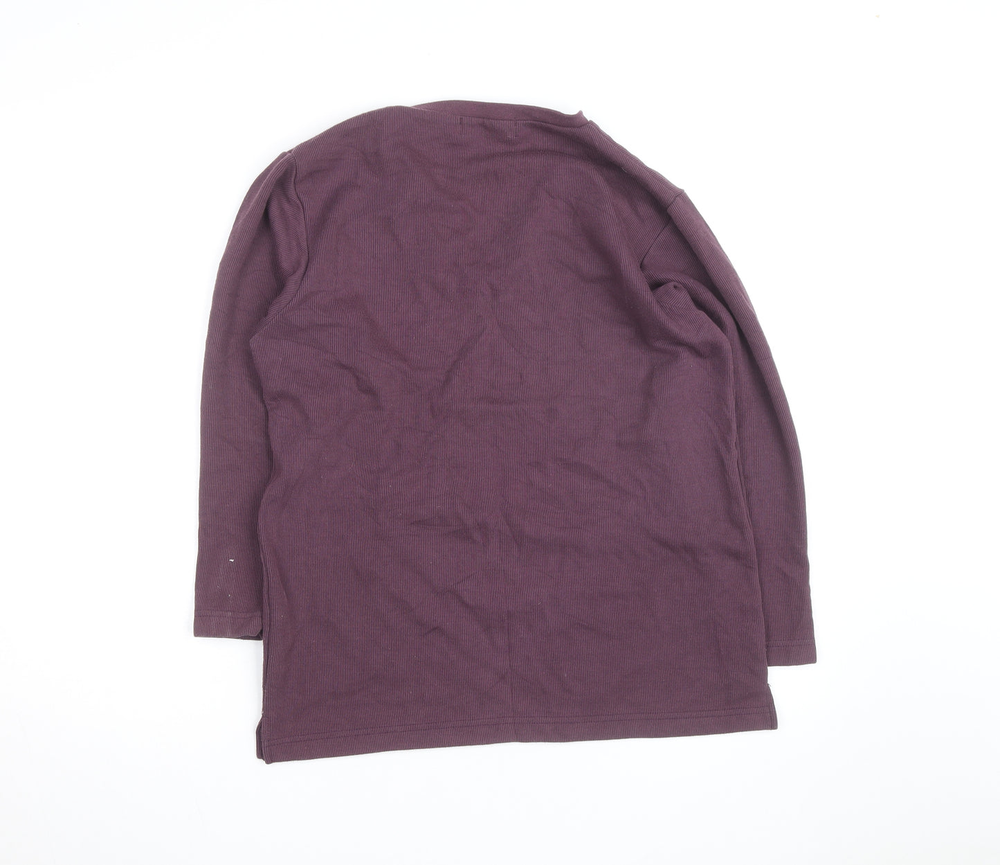 Jessica Reid Womens Purple V-Neck Cotton Long Sleeve Jumper Size 8/10