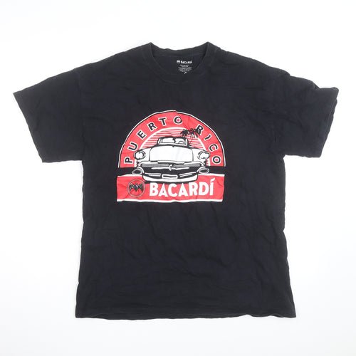 Bacardí Puerto Rico Men's Black Cotton Graphic T-Shirt Size L