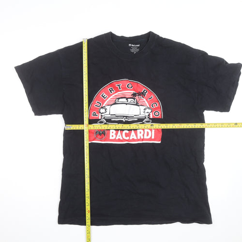 Bacardí Puerto Rico Men's Black Cotton Graphic T-Shirt Size L