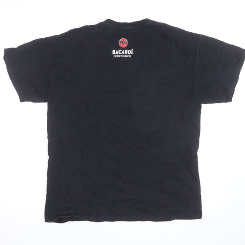 Bacardí Puerto Rico Men's Black Cotton Graphic T-Shirt Size L